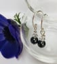 Sterling Silver Black Swarovski Pearl Earrings - Image 1