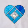 Stained Glass Heart Heart Suncatcher - Turquoise