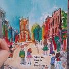 There are couples on Bold street Watercolour