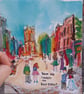 There are couples on Bold street Watercolour