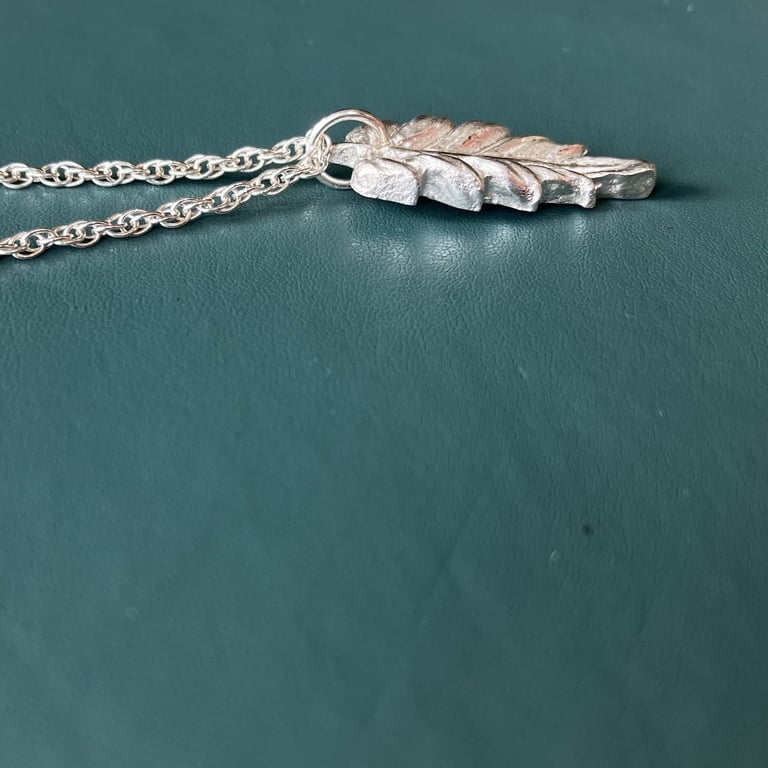 Silver Leaf Pendant Fine Silver 