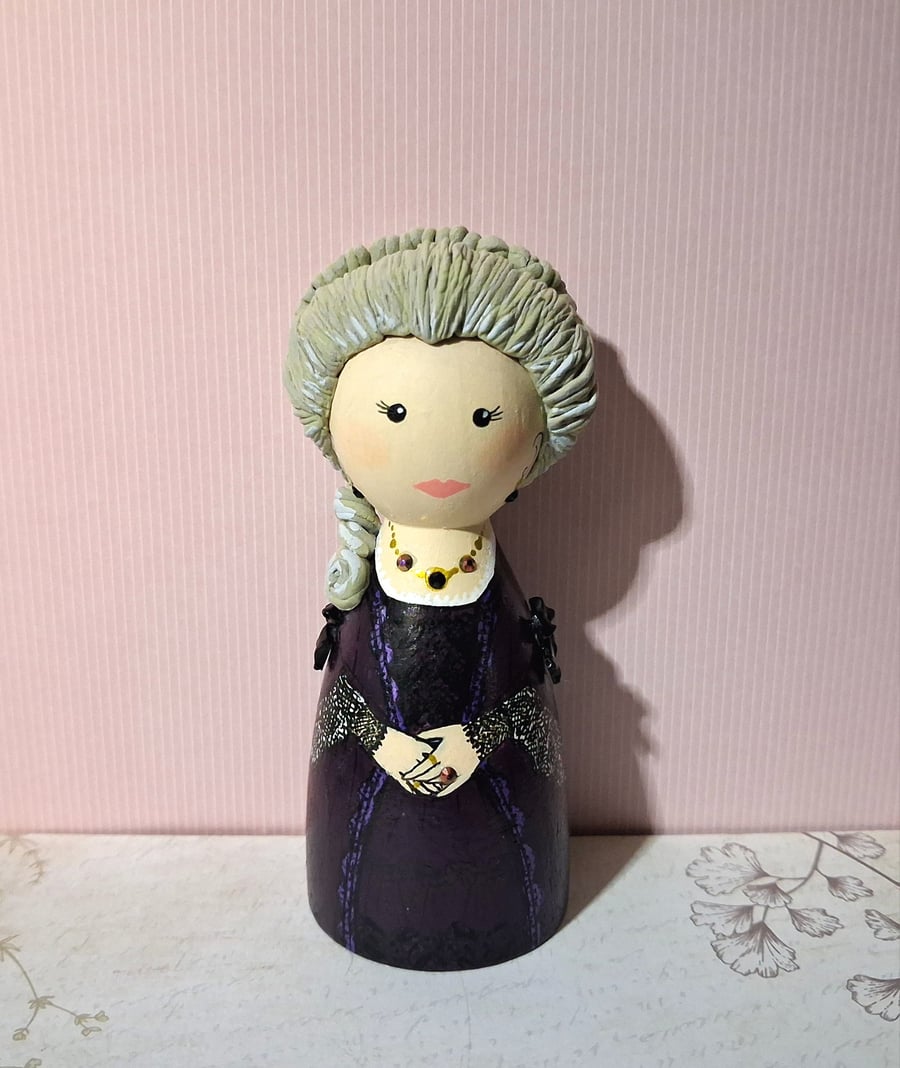Lady Catherine de Bourgh, Pride & Prejudice Hand-painted peg doll
