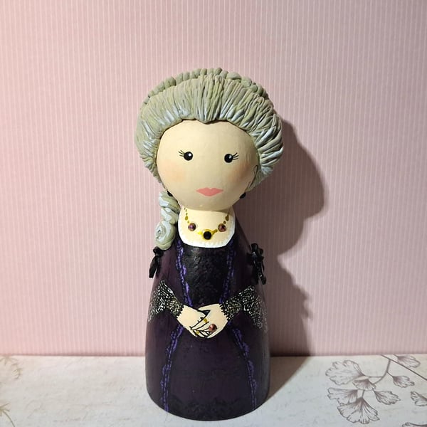 Lady Catherine de Bourgh, Pride & Prejudice Hand-painted peg doll