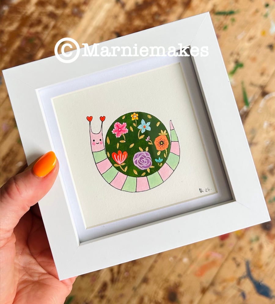 Posy - Framed Original Mini Illustration 