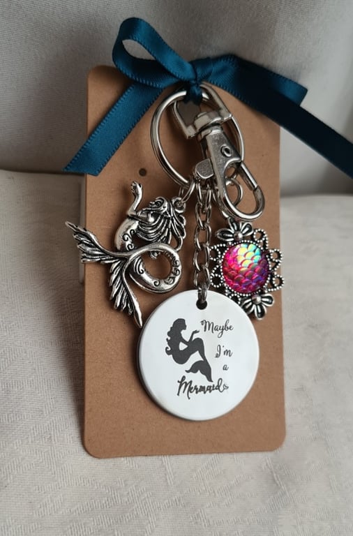 Gorgeous Maybe I'm a Mermaid Key Ring - Bag Charm - Key Chain