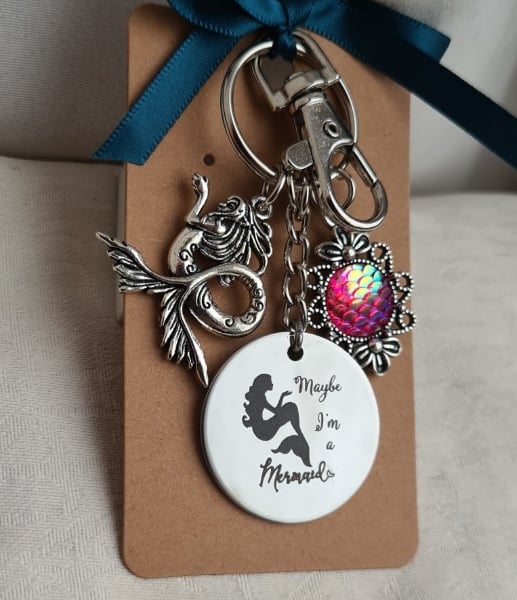 Gorgeous Maybe I'm a Mermaid Key Ring - Bag Charm - Key Chain