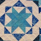 Handmade Patchwork Quilt - Blue and White Batik Fabrics  155 cm square 61"