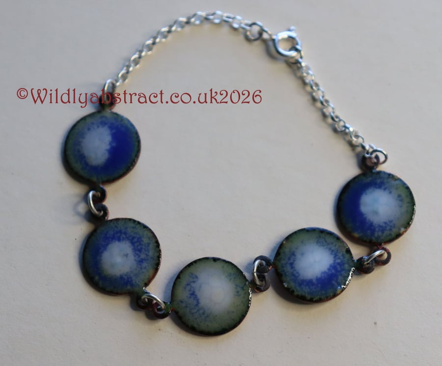 Blue and White enamel bracelet