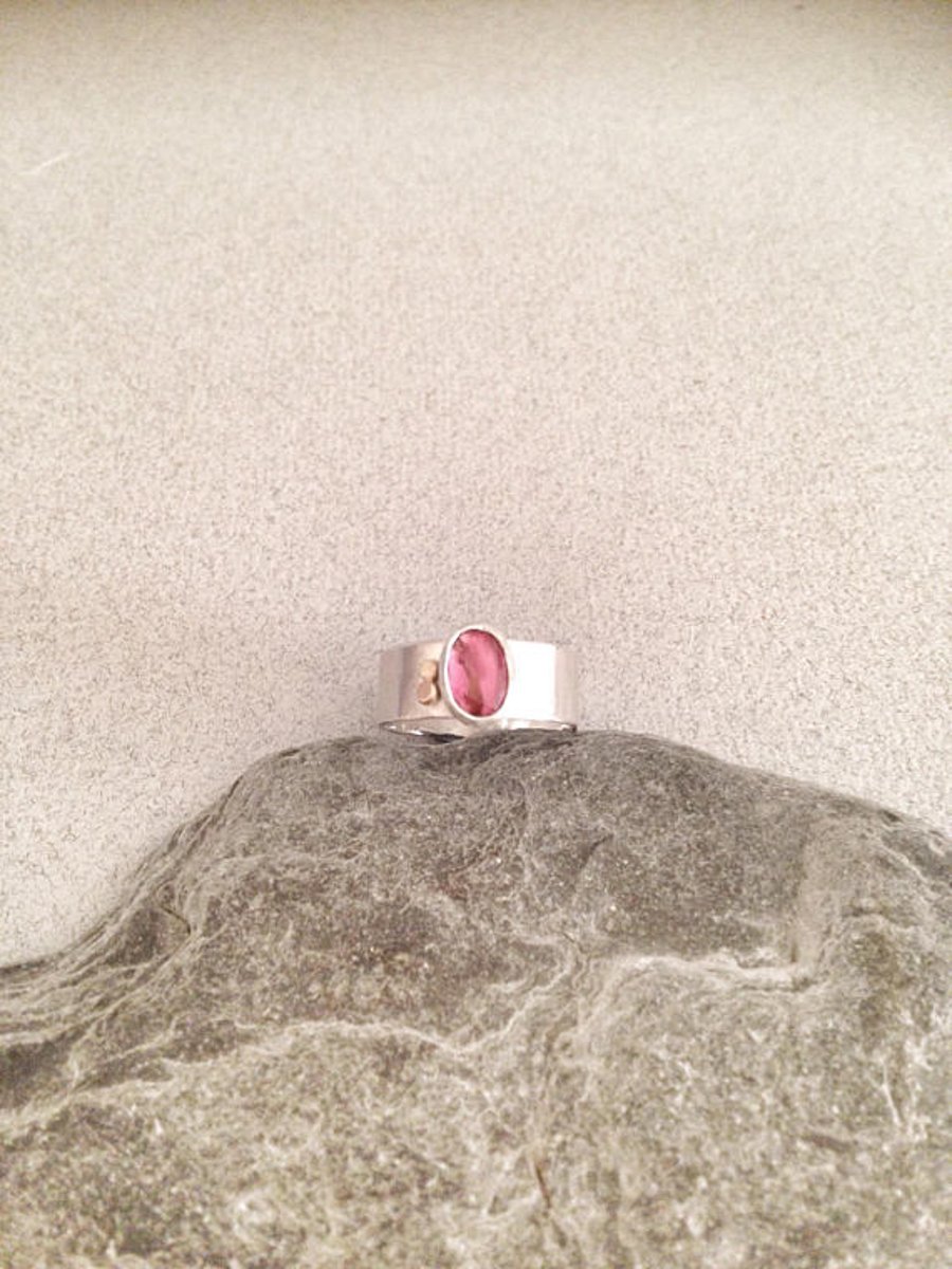 Tourmaline Ring - Mixed Metal Ring