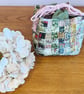 Hand embroidered gift bag in japanese rice bag style