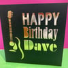 Personalised Guitar Birthday Card
