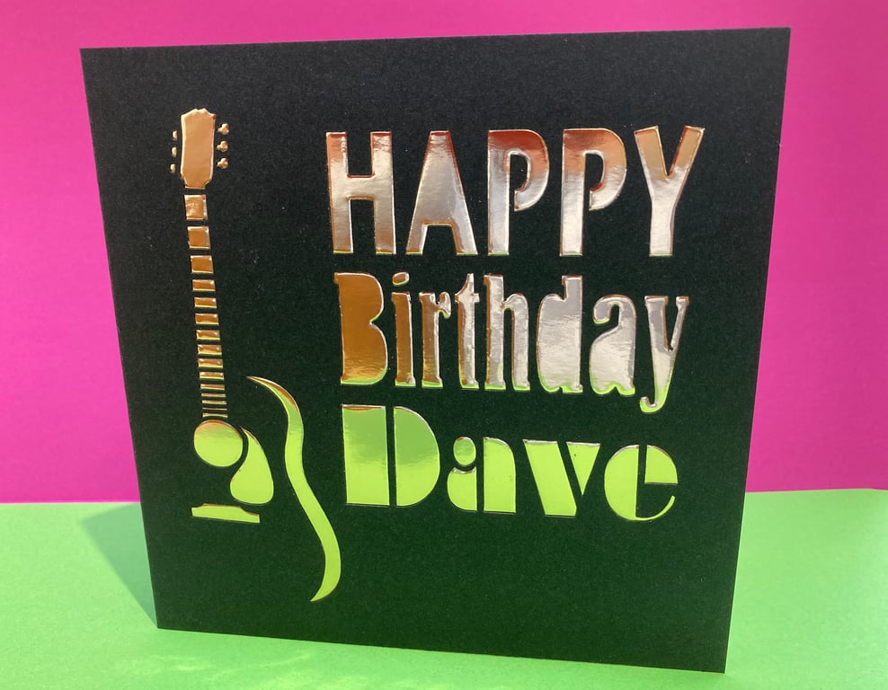Personalised Guitar Birthday Card
