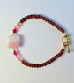Square Pink Murano Glass Bead Bracelet - Birthday, Anniversary, Gifts For Her - Image 5
