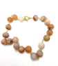 Druzy gemstone rosary link necklace with crystal inclusions - Image 2