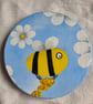 Handmade Bumble Bee Coaster & Matching Keyring Gift Set - Image 2