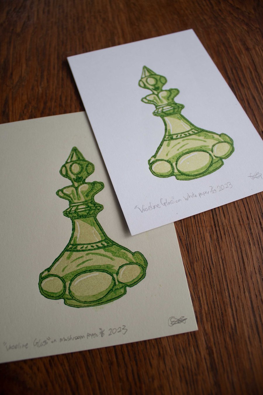 Vaseline Glass  A6 Lino print