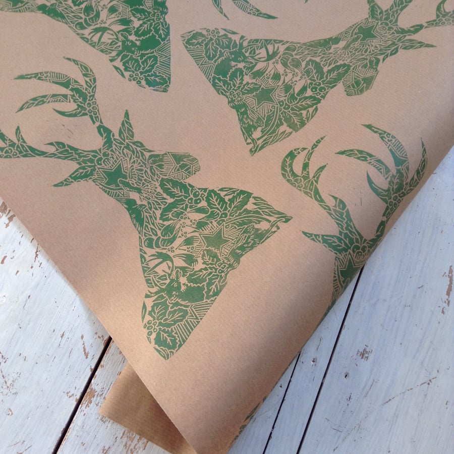 Hand Printed Luxury Christmas Gift wrap