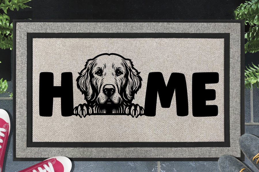 Golden Retriever Home Door Mat No.2 - All Weather Doormat - 45x70cm 
