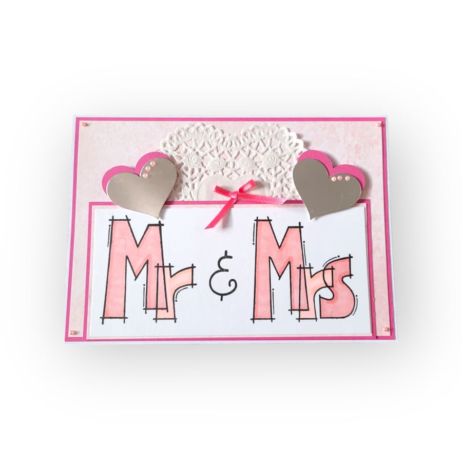 Mr & Mrs A5 wedding card