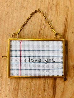 Embroidered 'I Love You'  Note