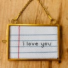 Embroidered 'I Love You'  Note