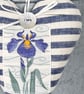 IRIS FABRIC HEART DECORATION - indigo stripes - Image 8