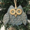 Ceramic owl hanging decoration Pottery owl ceramic bird