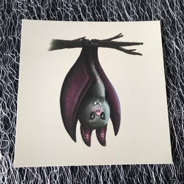 Bat Square Post Card Print