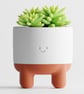 Melo Smiley Face Plant Pot with Legs Two-Part Mix & Match Design