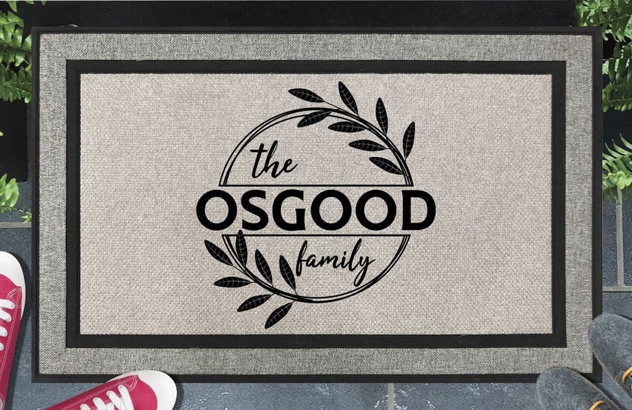 Personalised Surname Door Mat - Customised Family Name Doormat - All Weather 