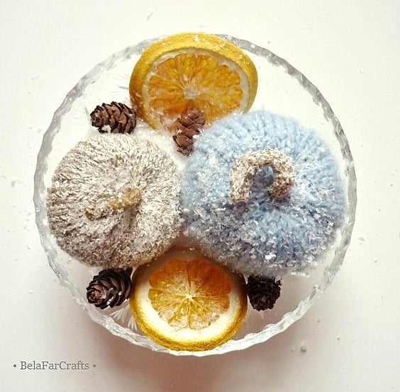 Christmas pumpkins - Blue gold decor theme - Festive wreath supplies