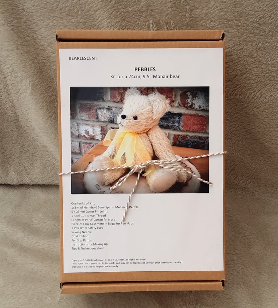 Teddy Bear Making Kit, Mohair Bear Sewing Kit, make your own bear