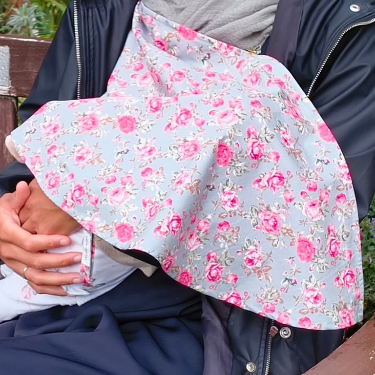100% Cotton Clip-On Breastfeed Cover, Newborn Burp Cloth & Comforter, Mum Gift 