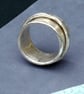 Silver Spinner or Fidget Ring - Textured Sterling Band With Moving Outer Ring  - Image 5