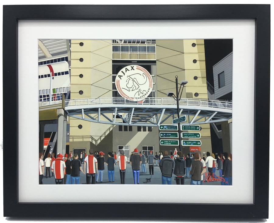 A.F.C Ajax, Johan Cruyff Arena. Framed, High Quality Football Art Print