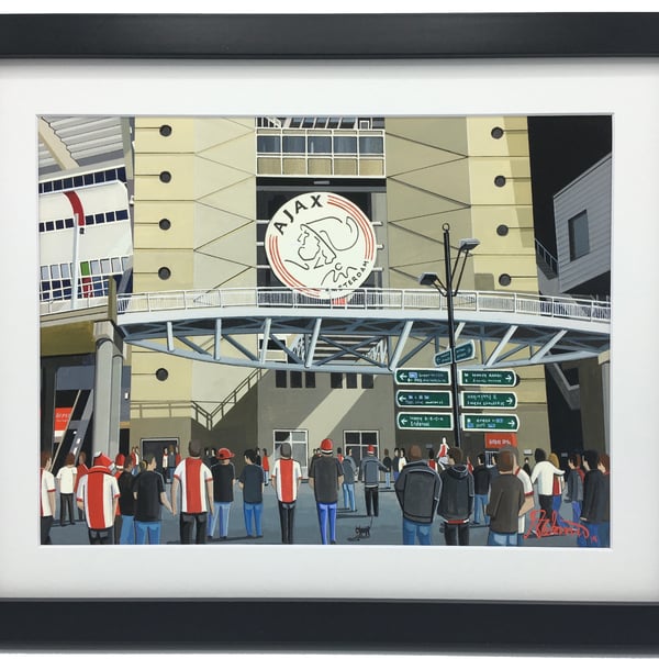 A.F.C Ajax, Johan Cruyff Arena. Framed, High Quality Football Art Print