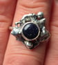 Sterling silver and blue goldstone gothic ring - Image 6