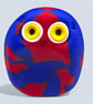 Red and Blue Marbled Emotional Support Owl Worry Stone Keepsake - Image 4