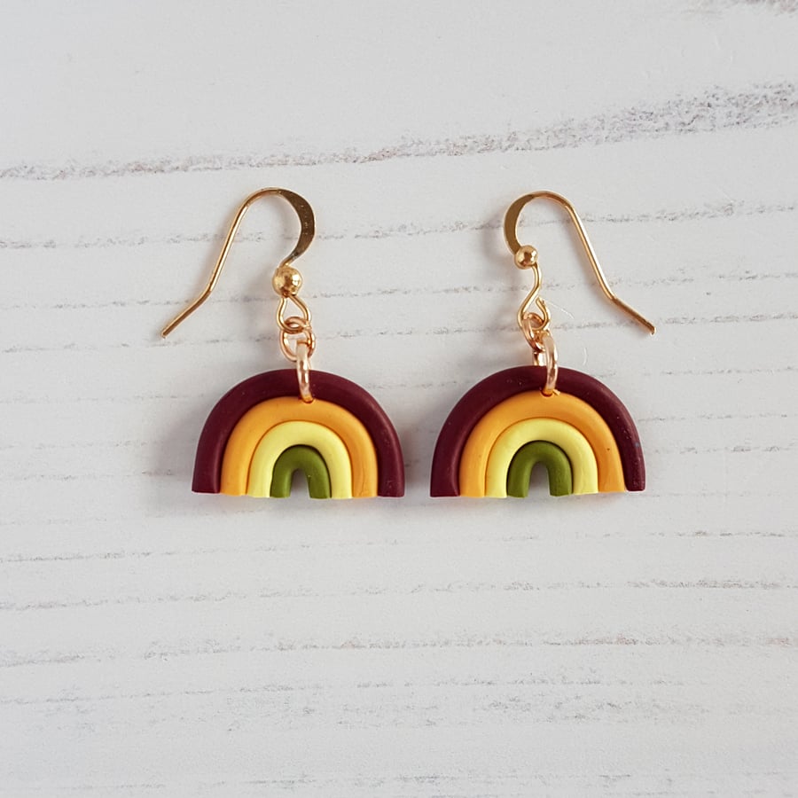 NEW Autumn colours rainbow earrings