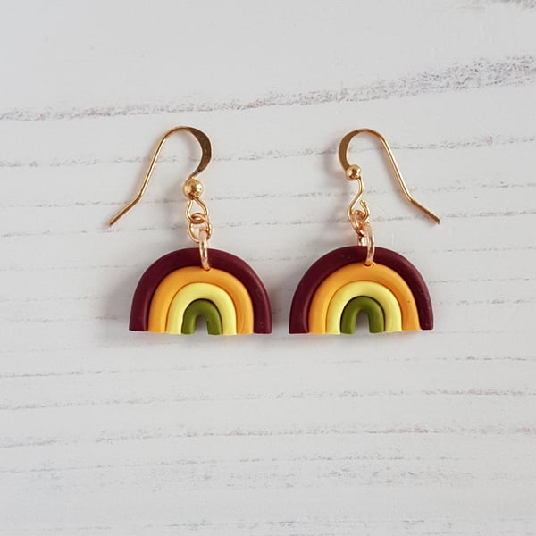 NEW Autumn colours rainbow earrings