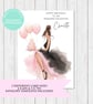 Pink Balloons Birthday Card Template Canva Editable (Digital Download)
