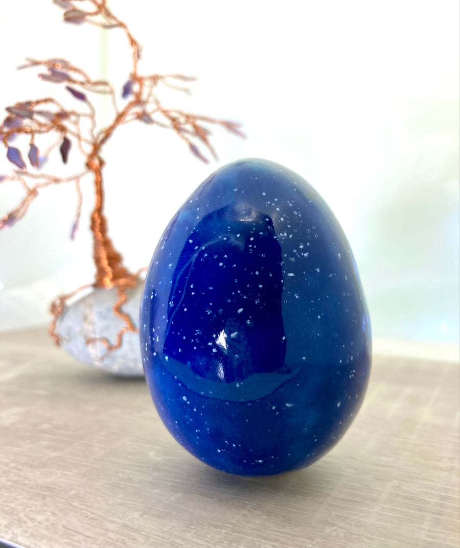 Starry Night Sky Ceramic Egg