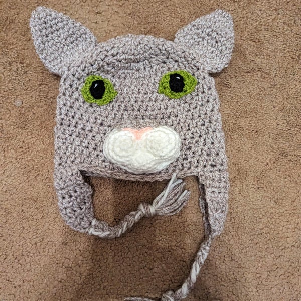 Crochet Cat Hat: Novelty Winter Hat, Toddler to Adult