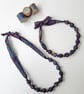 Purple, Grey, Dusky Pink & Blue Liberty Natures's Symmetry Print Fabric Necklace - Image 2