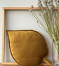 Autumn Velvet Mustard Gold Yellow Leaf Shaped Cushion Fall Decorative Pillow - Image 4