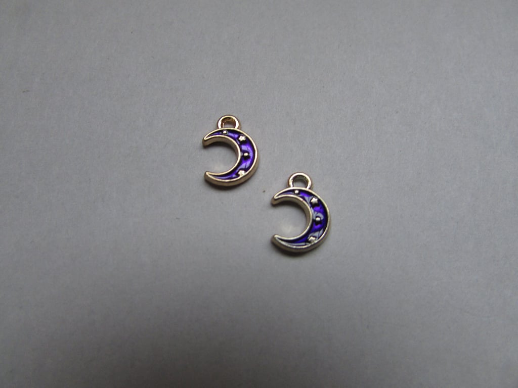 Crescent Moon Tibetan Jewellery Charm x 2