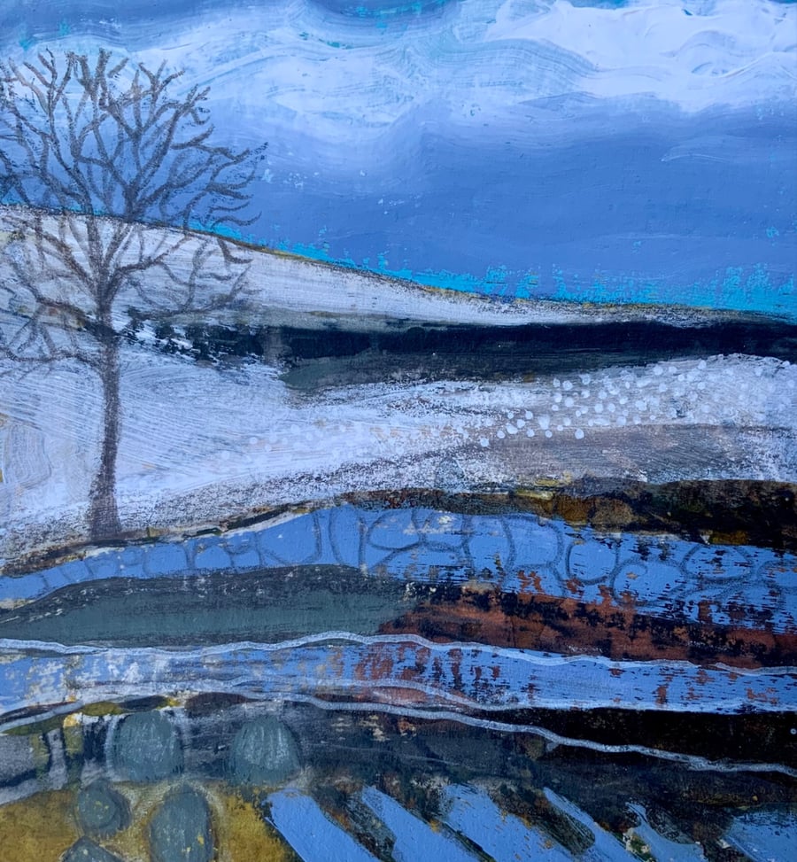 After the Rain, original mixed media painting