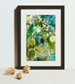 Personalised Custom Made Hand Painted Map - 6x4 alcohol ink map Green and gold