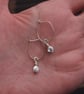 Earrings, Recycled Sterling Silver Pebble Earrings - Image 2