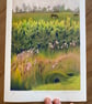 Dorset landscape Art Print - miniature Horses, Thomas Hardy country, pastel - Image 2